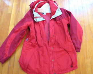 Lot 183: Ladies Red Columbia size L Rain Jacket