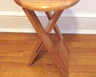 Lot 166: Folding Solid Wood Stool