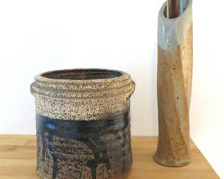 Lot 179: Studio Pottery Bud Vase and Small Planter Vase