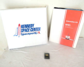 Lot 141: Vintage NASA Space Ephemera Cushion and Pin