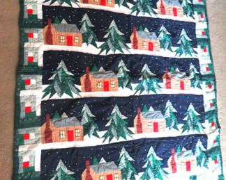 Lot 57: Handmade Christmas Tree Cottage Pattern Quilt