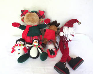 Lot 66: Christmas Plush Reinder Snowmen and Santas lot