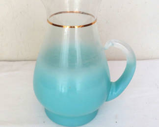 Lot 31: Vintage Blendo Frosted Blue Pitcher