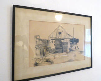 Lot 190: Worcester Artist Alexander Gazonas Nautical Theme Framed Art
