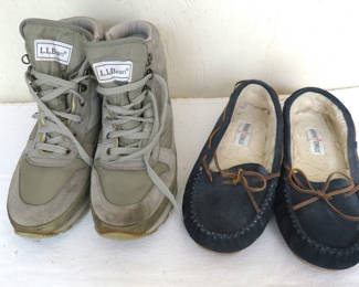 Lot 87: LL Bean Hiking Boots and Minnetonka Slippers