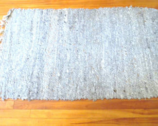 Lot 125: Gray Wool Fringed Throw Rug 31” x 54”