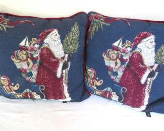 Lot 73: Pair of Portofino Christmas Santa Throw Pillows
