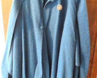 Lot 37: Women's Wool Button Cape with attached Scarf and Pin