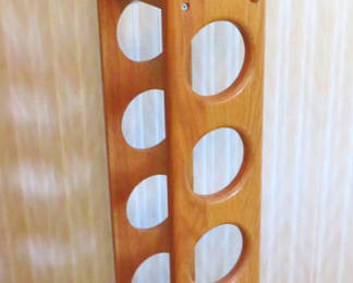 Lot 137: Mid-century Modern Oak Wine Rack Tower