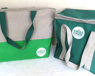 Lot 173: 2 Whole Foods Large Insulated Cooler Bags Totes