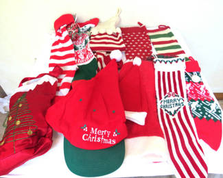 Lot 59: Vintage Christmas Hats Caps and Stockings