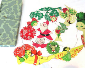 Lot 9: RARE Vintage Chuck Gruen MCM Die Cut Ornaments in Box