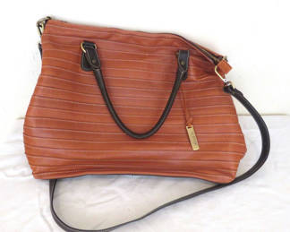 Lot 149: Il Duca Italy Two Tone Brown Leather Crossbody Tote Bag