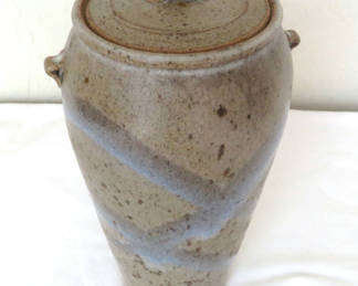 Lot 14: MCM Signed Studio Pottery Vessel with Cover 