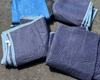 Lot 149: Blue quilted moving blankets