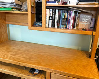 Lot 198: Wooden desk with built-in shelves