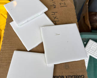 Lot 108: White 4x4 inch square tiles