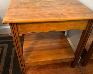 Lot 63: Wooden end table with shelf