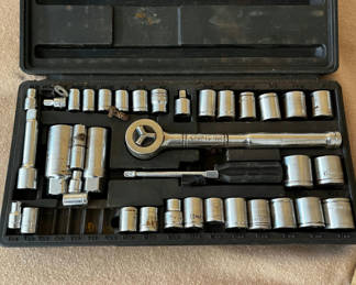 Lot 143: Socket wrench set and assorted hand tools