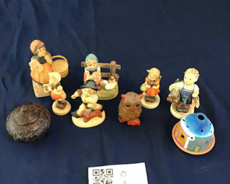 Lot 8: Assorted miniature figurines and decorative trinkets 2 Hummels and reproductions