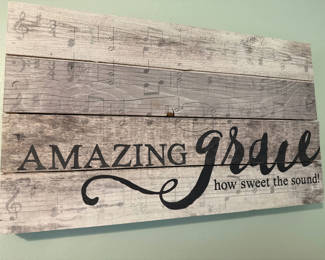 Lot 24: Amazing Grace four-panel wood wall art