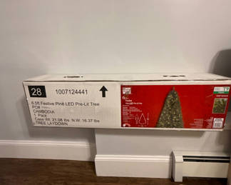Lot 77: 6.5 ft Festive Pine LED Pre-Lit Tree in Box
