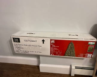 Lot 78: 6.5-Foot Festive Pine LED Pre-Lit Christmas Tree in Box