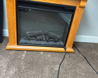 Lot 71: Wooden mantel electric fireplace
