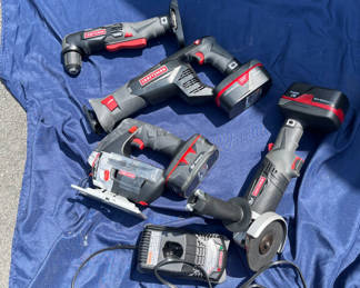 Lot 115: Craftsman cordless power tools with batteries and charger