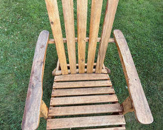 Lot 52: Wooden Adirondack-style outdoor chair