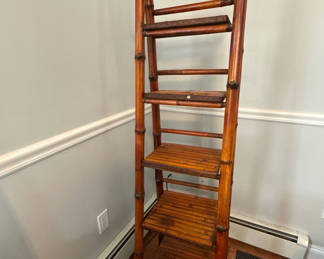 Lot 68: Bamboo-style ladder shelf