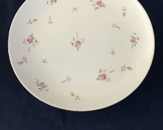 Lot 37: 7 Porcelain plates with pink rose floral pattern