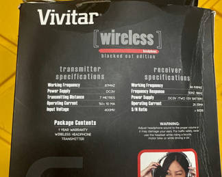 Lot 92: Vivitar Wireless Headphones Packaging (Black Edition)
