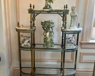 Marble and brass etagere 