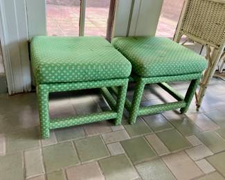 1980s upholstered ottomans