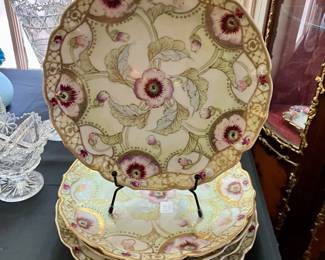 Art nouveau painted plates