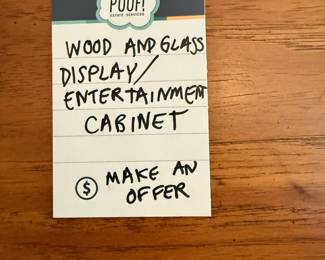 Wood and Glass Display/ Entertainment Cabinet