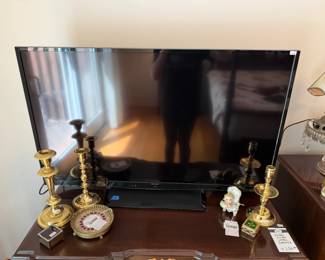Candlestick Holders, Mosaic & Brass Trinket Dish, TV