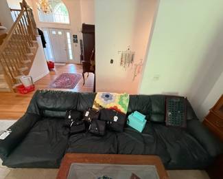 Green Leather Style Sofa, Coach Purses