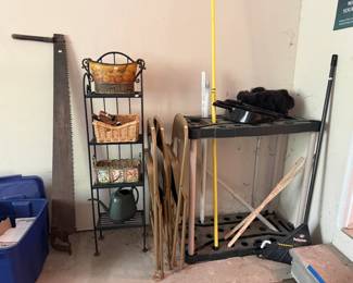 Metal Shelf, Folding Chairs
