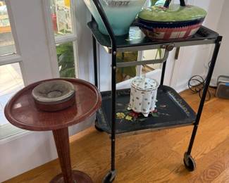 Rolling Cart, Pedestal Table