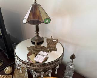 Stained Glass Lamp, Pottery Barn Trinket Box