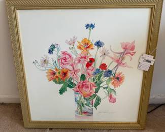 Lynn Larson Signed Floral Print