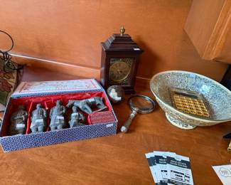 Terracotta Warrior Figurines, Mantle Clock, Decorative Bowl