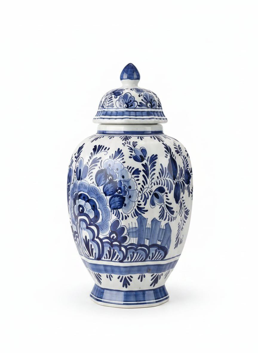 Delft Handpainted Lidded Jar and Framed Tile