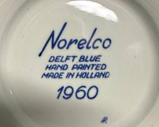 Norelco Delft Blue Oostpoort Plate & Windmill House Set