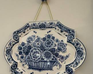 Delft Blue Windmill & Floral Ceramic Set