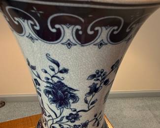 Blue and White Chinoiserie Porcelain Vase Lamp