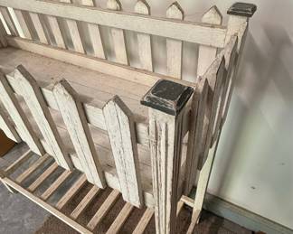 Picket Fence Style Wooden Plant Stand