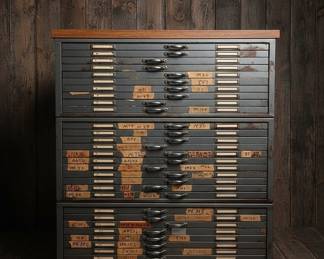 Hamilton Style Steel Blueprint Flat File Cabinet